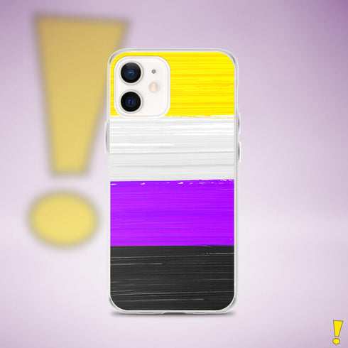 Nonbinary Pride Flag Paint Strokes Clear Case for iPhone®